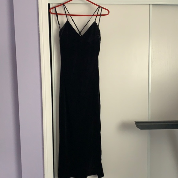 knee length dresses for ladies Black Velvet Off The Shoulder Bardot Dress  AX Paris